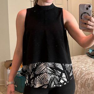 Elizabeth and James Double Layer Mock Neck SMALL